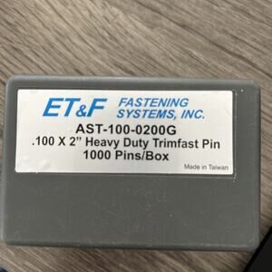 Et&f Fastening Systems AST-100-0200G .100 X 2” Heavy Duty Trimfast Pin 1000 Pins